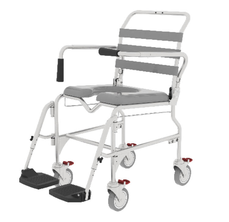 Aspire 460mm Swing Away Footrest Shower Commode Power Mobility