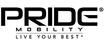 Pride mobility logo and tagline underneath that says 'Live your best'