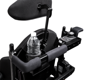 Magic Mobility's RAM® Level Cup™ Self-Levelling Drink Holder for the wheelchair attendant